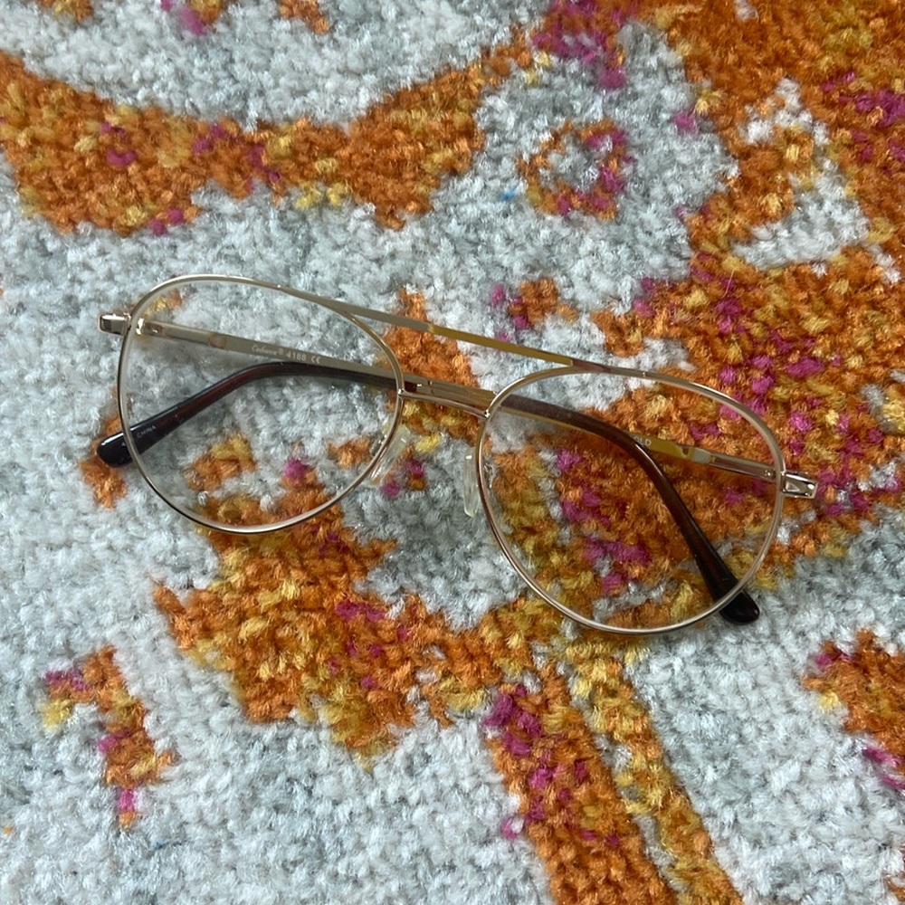 Gold Metal Aviator Eyeglasses